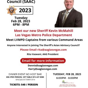 Sheriff's Asian Advisory Council (SAAC) 2023  Event Ticket – (VIP Table Of 6)